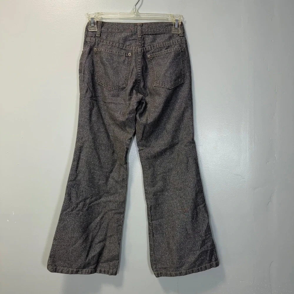 Old Navy Kids Girls Gray Glitter Metallic Flare Leg Denim Jeans‎ Y2K Size 8